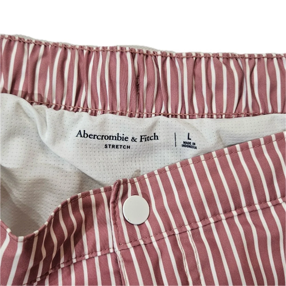 Abercrombie &‎ Fitch Shorts Womens L Pink Striped Skimmer Beach 3 Inseam